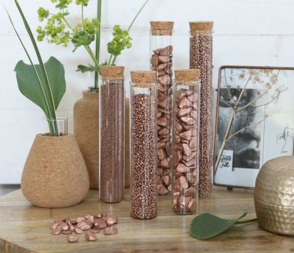 Glasrör med kork Ø3cm och 15cm högt (set med 6 st) [IFS-29143]