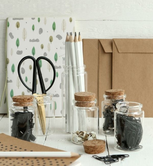 Glasförvaringscylinder med kork Ø 4,5 cm och 12,5 cm hög (12 st) [IFS-29146]