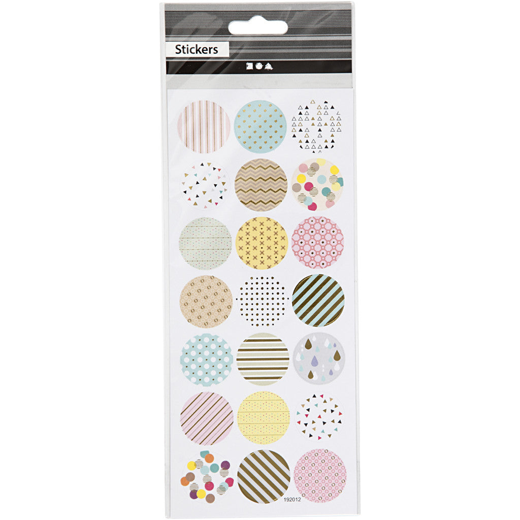 Stickers, pastell, ark 10x23 cm, ca. 21 st., 1 ark [HOB-29159]