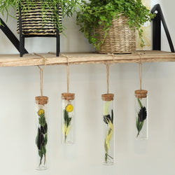 Reaktionsrör med kork och rep Ø3cm och 10cm högt (12 st.) [IFS-29162]