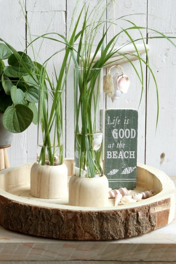 Träfot med provrör Ø5cm och 18cm högt (1 st) [IFS-29218]