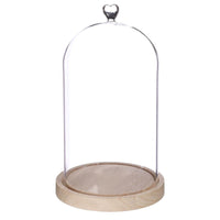 Glaskupa med hjärtformad träbas Ø 17 cm, H. 30 cm - 1 st