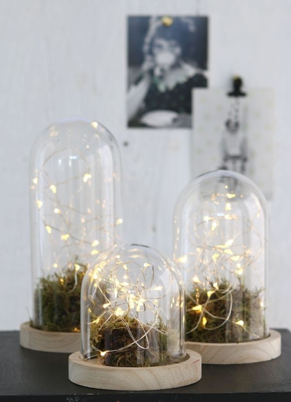 Glaskupol med träbas Ø12cm och 13 cm hög (1 st) [IFS-29422]