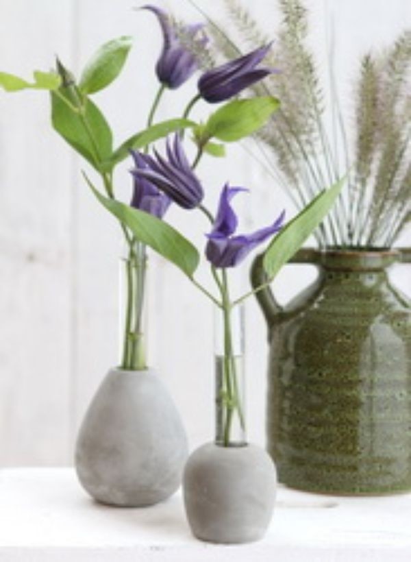 Cementfot med glasprovrör Ø6cm och 15 cm högt (1 st) [IFS-29475]