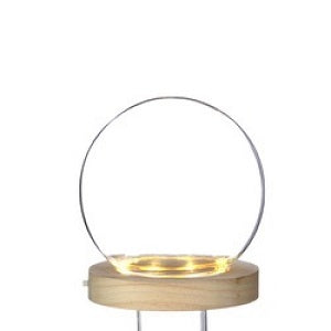 Glass LED sphere round Ø13cm with wooden base (1 pcs.)