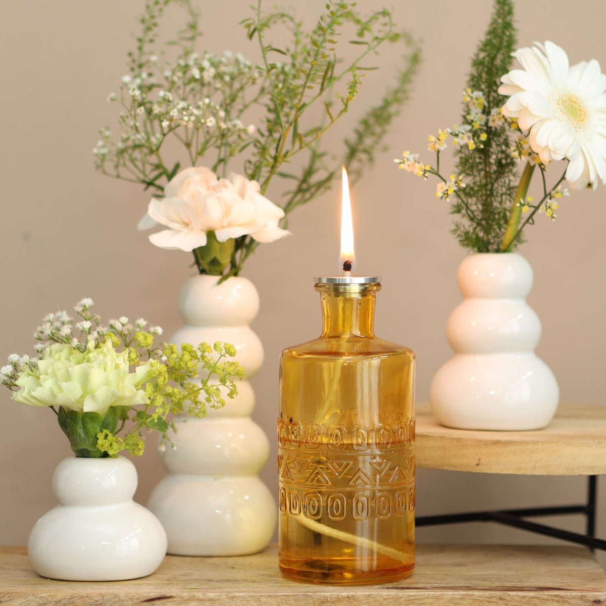 Blomstervas Porto Ø7,5 cm och 14,5 cm hög Ocker (12 st.) [IFS-29742]