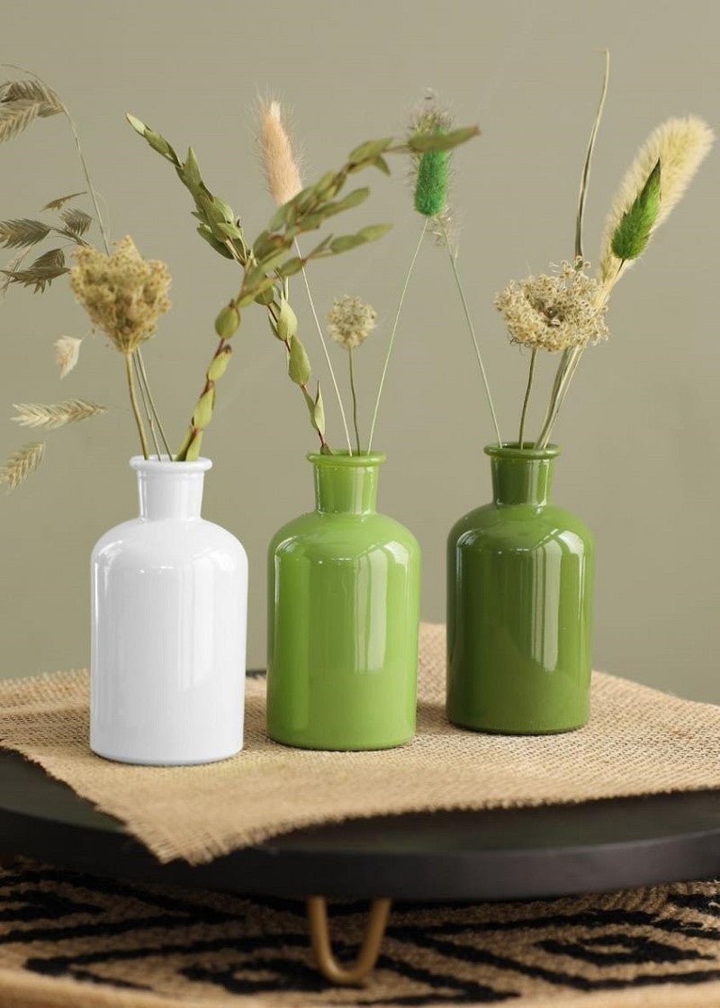 Glasflaskor Ø7 h: 12 cm Upplåning Grön (12 st) [IFS-29807]