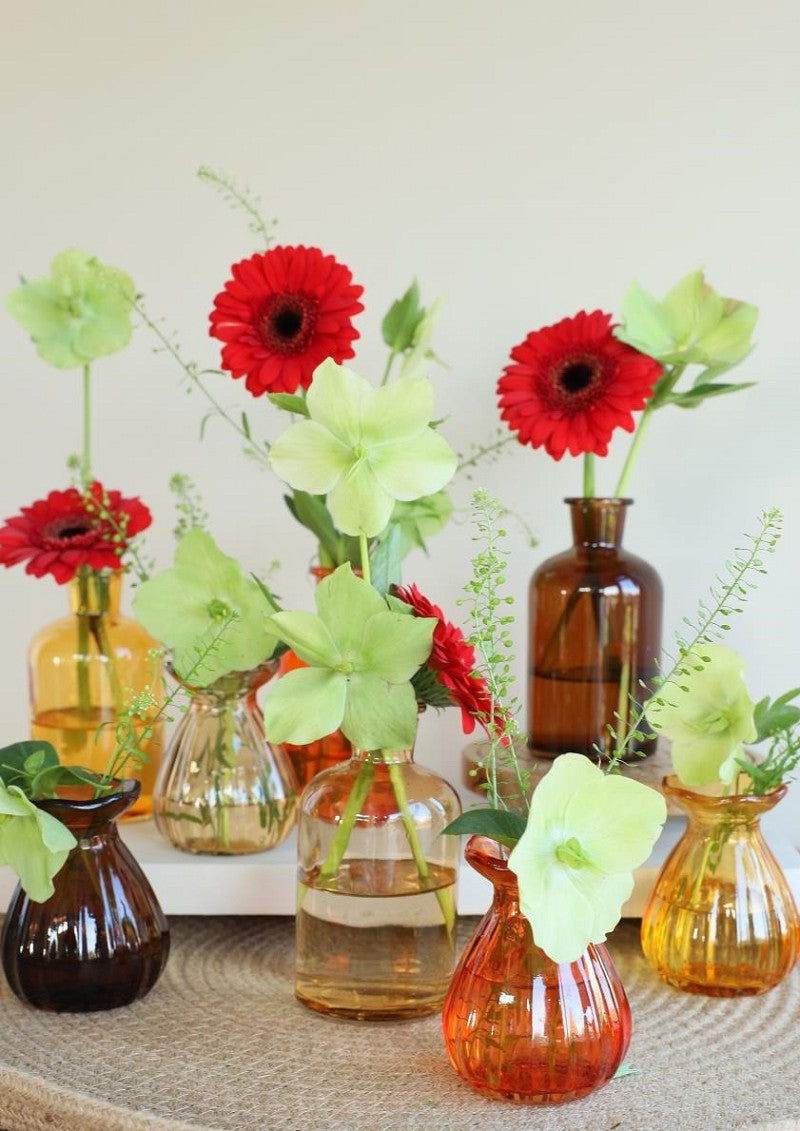 Glasflaskor Ø7 h: 9 cm Upplåning färger (12 st) [IFS-29808]