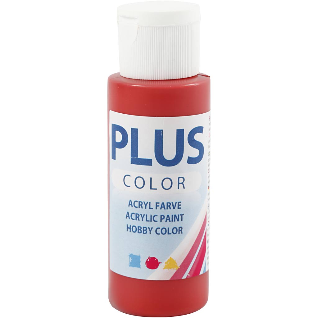 Plus Color Hobbyfärg, julröd, 60 ml/ 1 flaska [HOB-39688]