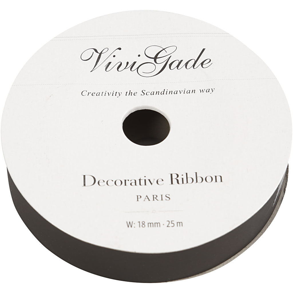 Presentband, B: 18 mm, matt, svart, 25 m/ 1 rl. [HOB-20022]