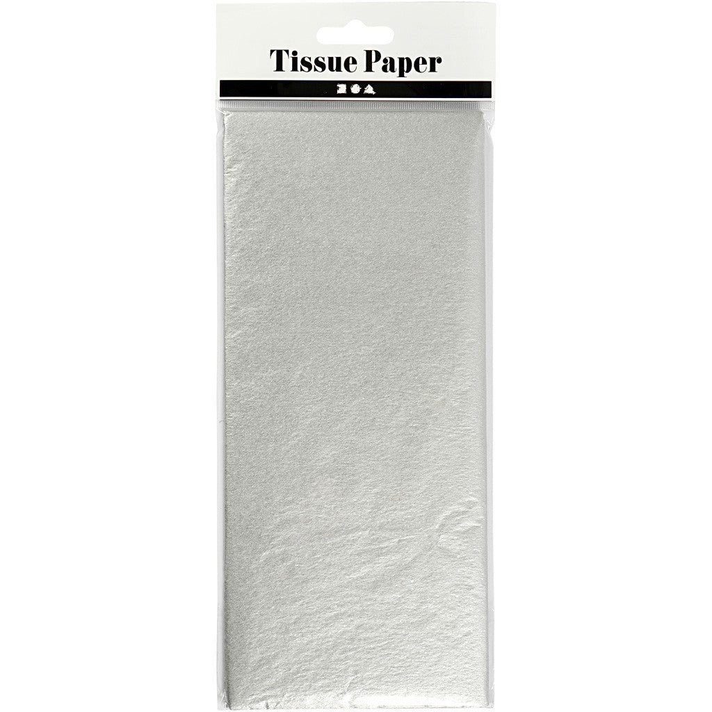 Silkespapper, ark 50x70 cm, 17 g, silver, 6 ark/ 1 förp. [HOB-200892]