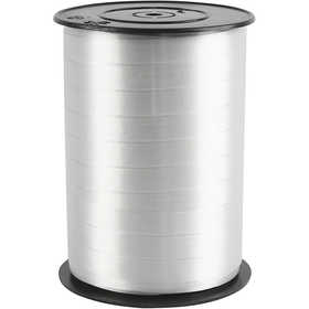Presentsnöre, B: 10 mm, blank, silver, 250 m/ 1 rl. [HOB-20210]