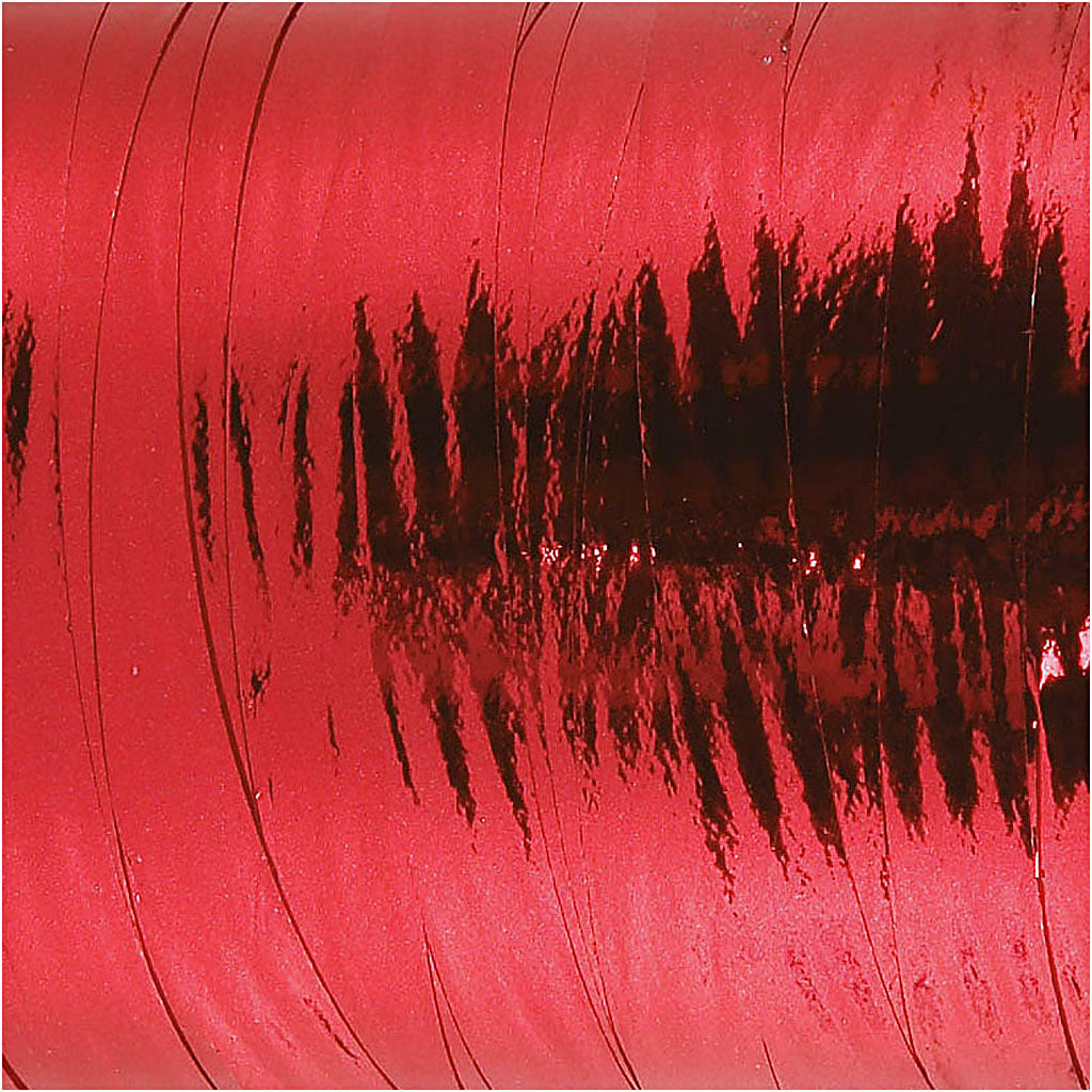 Presentsnöre, B: 10 mm, blank, metallröd, 250 m/ 1 rl. [HOB-20223]