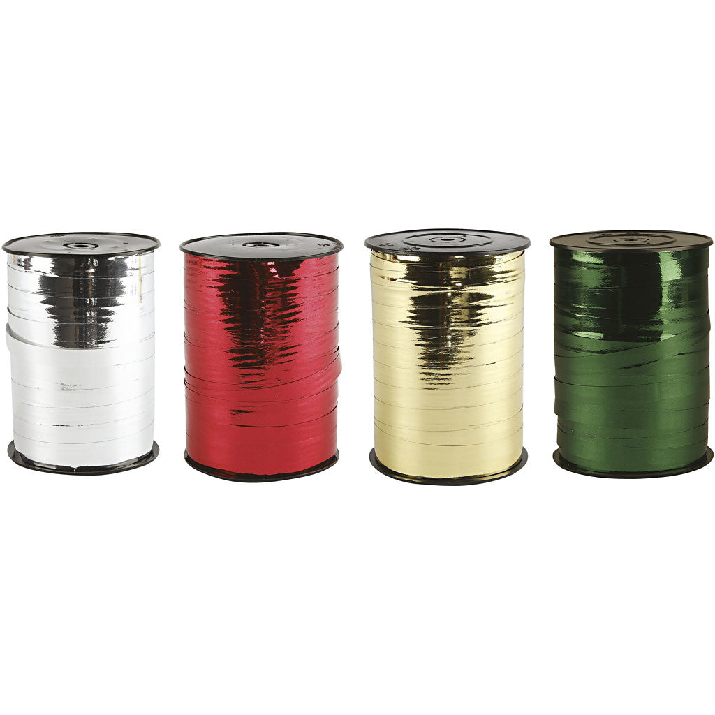 Presentsnöre, B: 10 mm, blank, 4x250 m/ 1 förp. [HOB-20225]