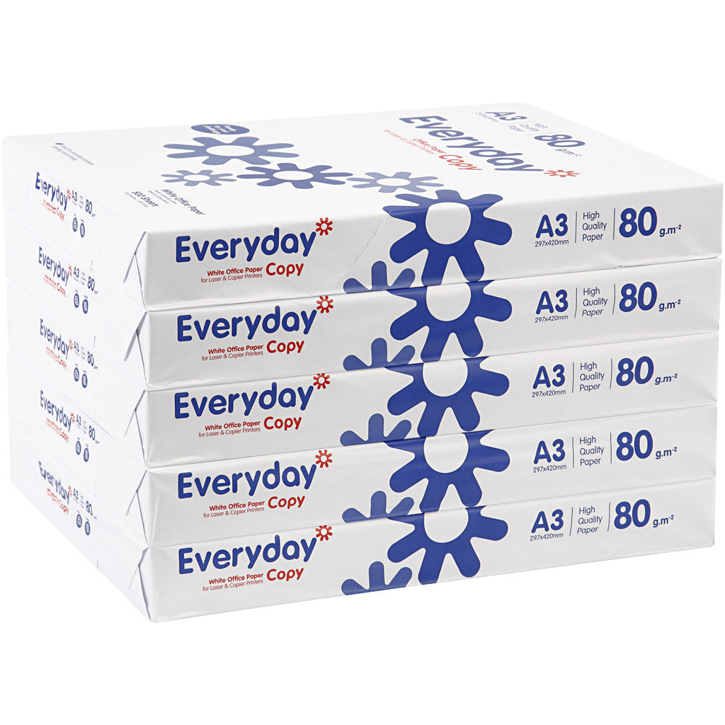 Ritpapper, A3, ark 297x420 mm, 80 g, vit, 5x500 ark/ 1 förp. [HOB-20422]