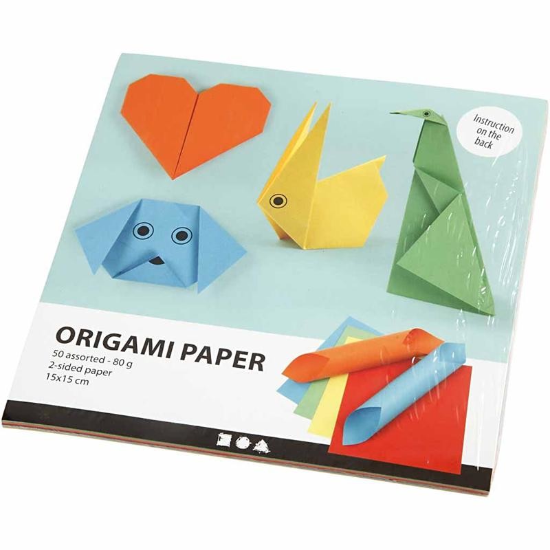 Origamipapper, stl. 15x15 cm, 80 g, 5x10 ark/ 1 förp. [HOB-207020]