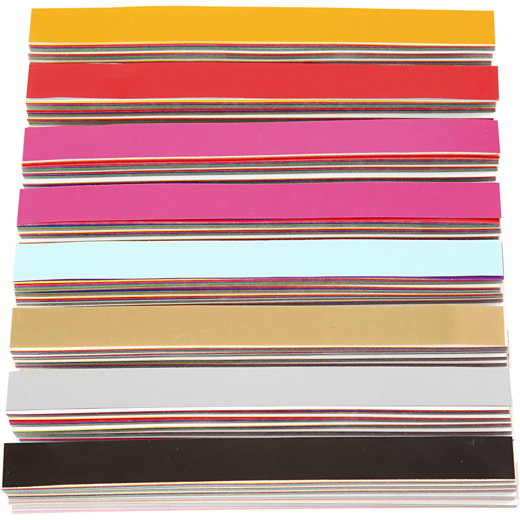 Girlangstrimlor, L: 16 cm, B: 15 mm, mixade färger, 2400 st./ 1 förp. [HOB-20785]