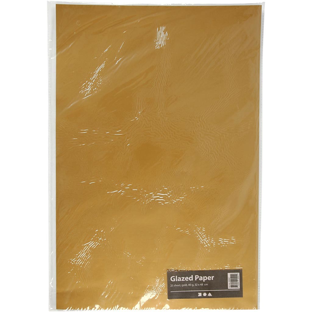 Glanspapper, ark 32x48 cm, 80 g, guld, 25 ark/ 1 förp. [HOB-20850]