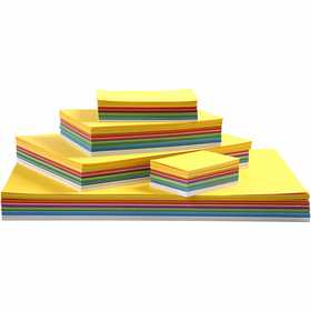 Vårkartong, A2,A3,A4,A5,A6, 180 g, mixade färger, 1800 mix. ark/ 1 förp. [HOB-21430]