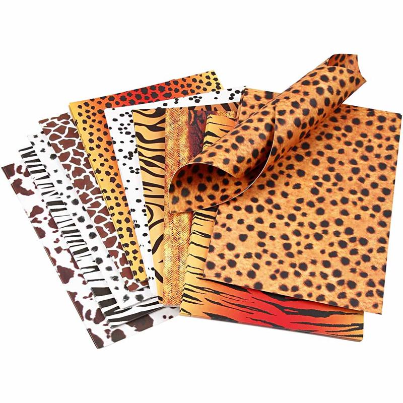 Mönstrad kartong, djur, A4, ark 210x297 mm, 300 g, 10 mix. ark/ 1 förp. [HOB-229840]