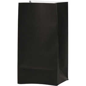  Paper Bag, black, H: 17 cm, 6x9 cm, 80 g, 10 pc [HOB-23156]