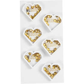 Shaker stickers, D: 4 mm, L: 32 mm, B: 38 mm, vit, 6 st./ 1 förp. [HOB-23198]