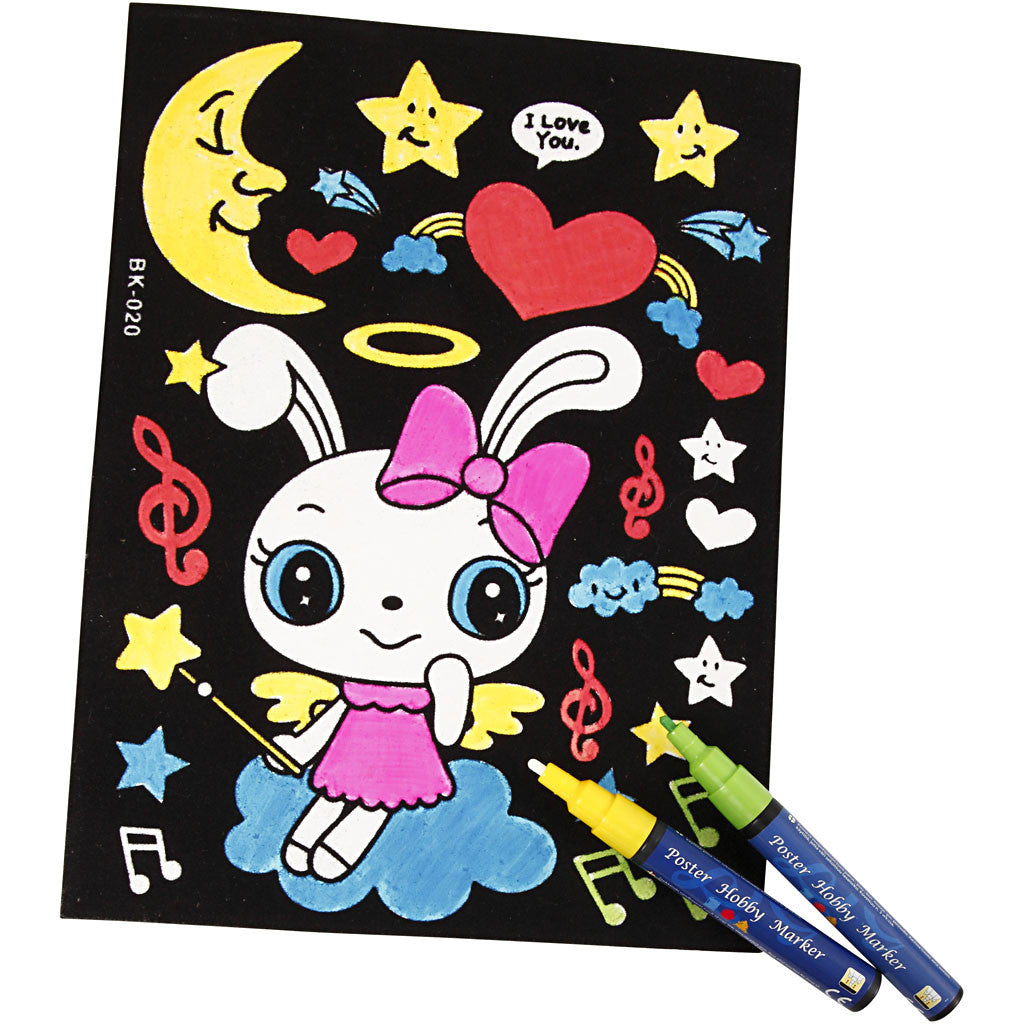 Velourbilder, stl. 25x19 cm, 16 st./ 1 förp. [HOB-23351]