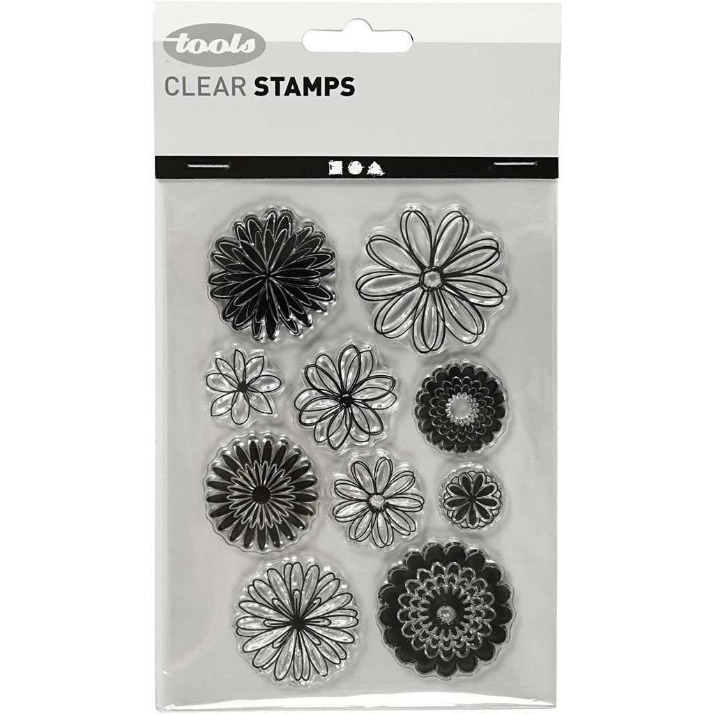 Clear Stamps, blommor, ark 11x15,5 cm, 1 ark [HOB-240015]