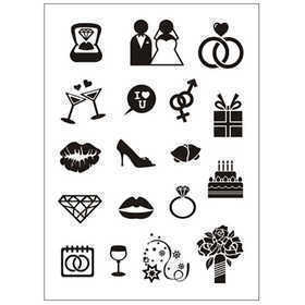 Clear Stamps, bröllop, ark 11x15,5 cm, 1 ark [HOB-240017]