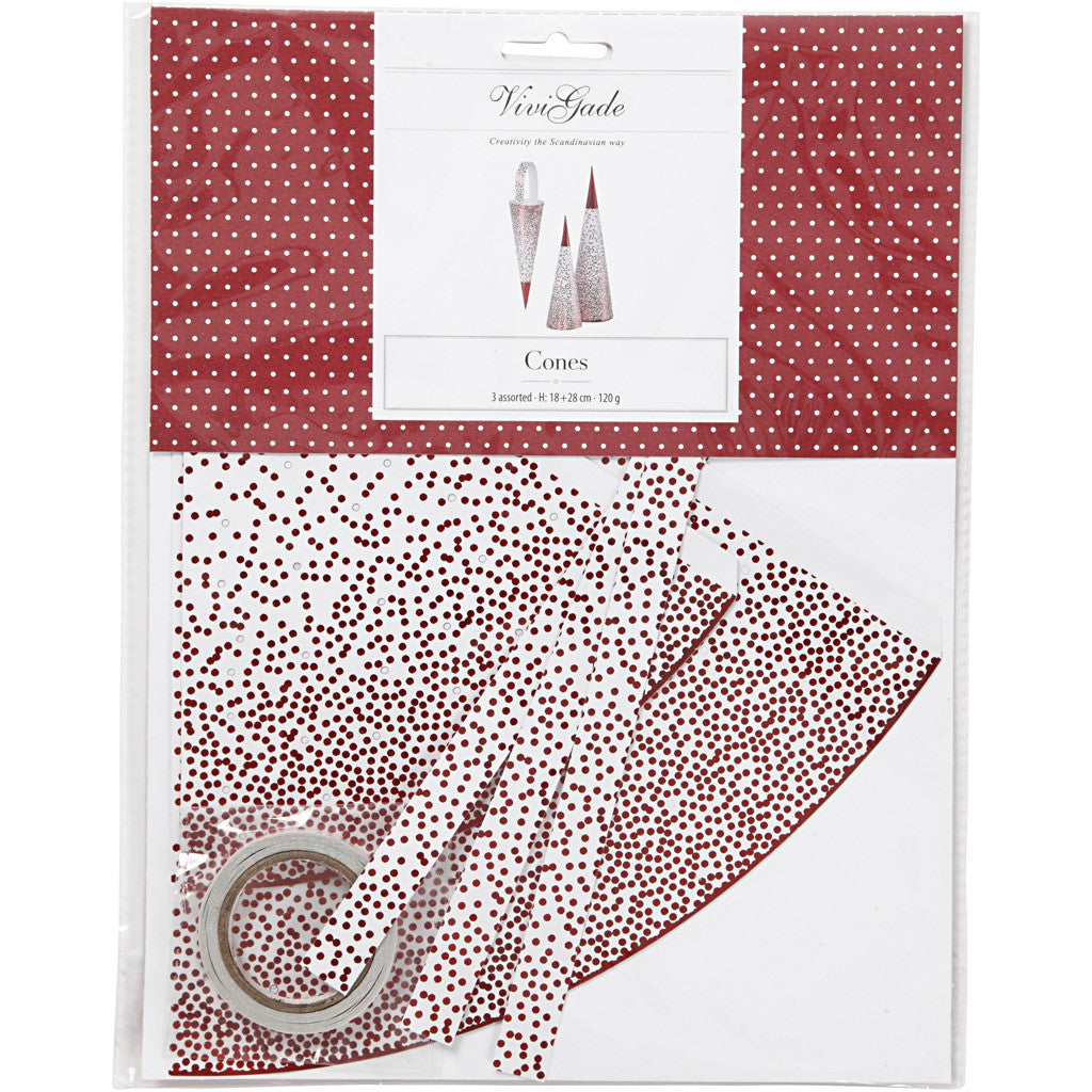 Strutar, H: 18+28 cm, 120 g, röd, vit, 3 st./ 1 förp. [HOB-24364]