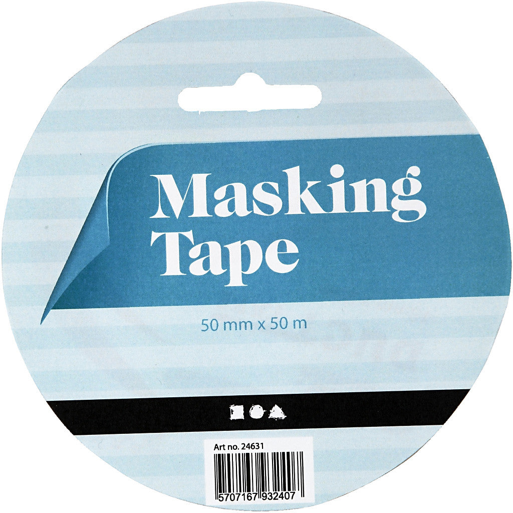 Maskeringstejp, B: 50 mm, 50 m/ 1 rl. [HOB-24631]