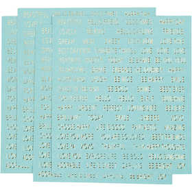 Stickers, ark 10x11,5 cm, turkos, 4 st./ 1 förp. [HOB-24792]