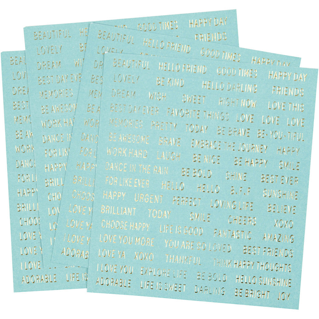 Stickers, ark 10x11,5 cm, turkos, 4 st./ 1 förp. [HOB-24792]