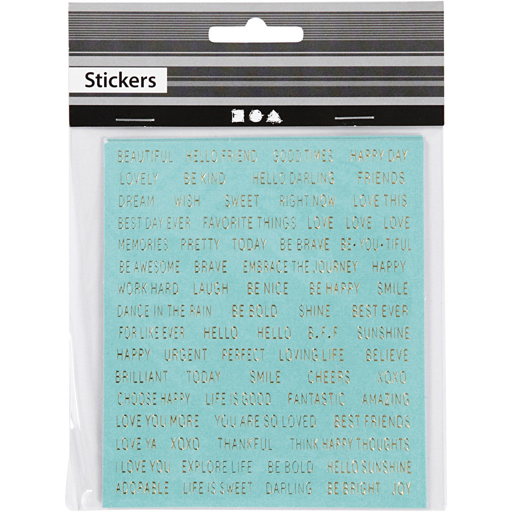 Stickers, ark 10x11,5 cm, turkos, 4 st./ 1 förp. [HOB-24792]