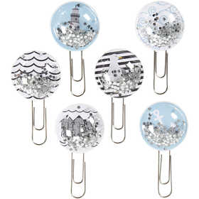 Shaker clips, L: 49 mm, Dia. 25 mm, svart, blå, grå, vit, 6 st./ 1 förp. [HOB-24801]