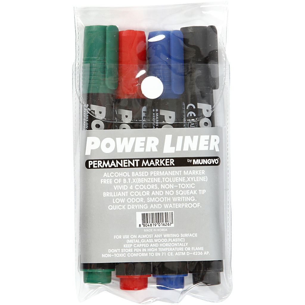 Power Liner, spets 1,5-3 mm, svart, blå, grön, röd, 4 st./ 1 förp. [HOB-25044]