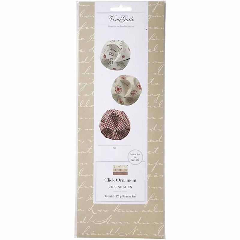 Klickornament, Dia. 9 cm, stl. 5,5x28,4 cm, 9 set/ 1 förp. [HOB-25121]