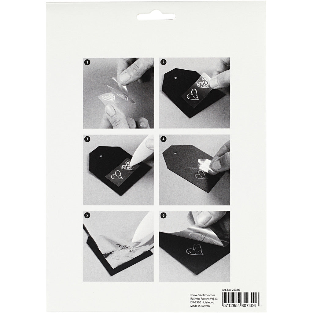 Dekorationsfolie och limark med motiv, fyrtorn, ark 15x15 cm, blå, silver, 2x2 ark/ 1 förp. [HOB-25336]