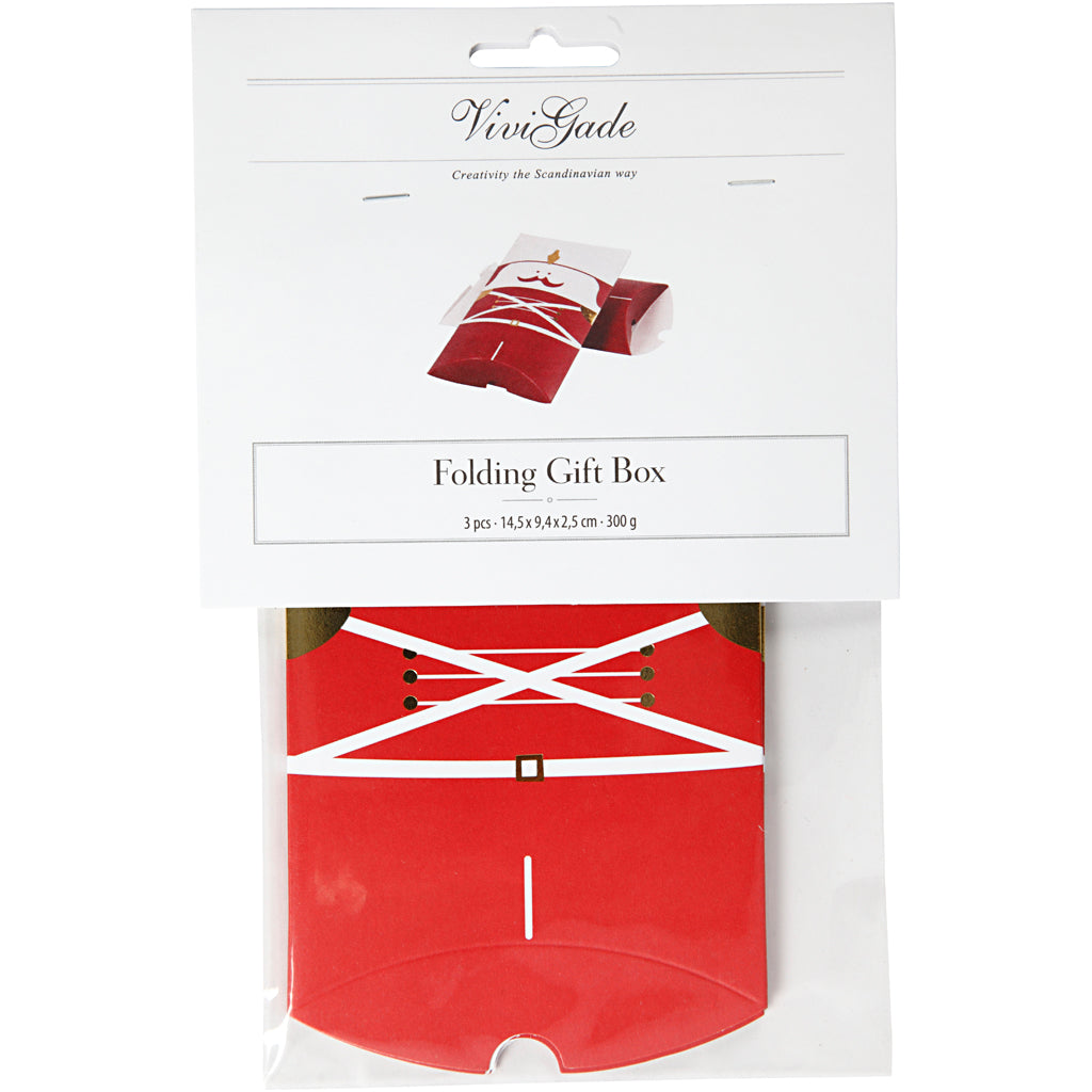 Presentask, nötknäpparen, stl. 12x9,4x2,5 cm, 300 g, guld, röd, vit, 3 st./ 1 förp. [HOB-25374]