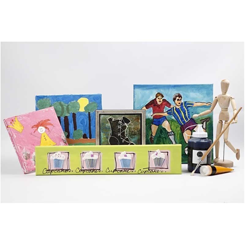 Målarduk, D: 1,6 cm, stl. 15x15 cm, 280 g, vit, 80 st./ 1 förp. [HOB-25744]