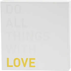 Målarduk med guldtryck, H: 25,4 cm, D: 2,54 cm, B: 25,4 cm, vit, 1 st. [HOB-25776]