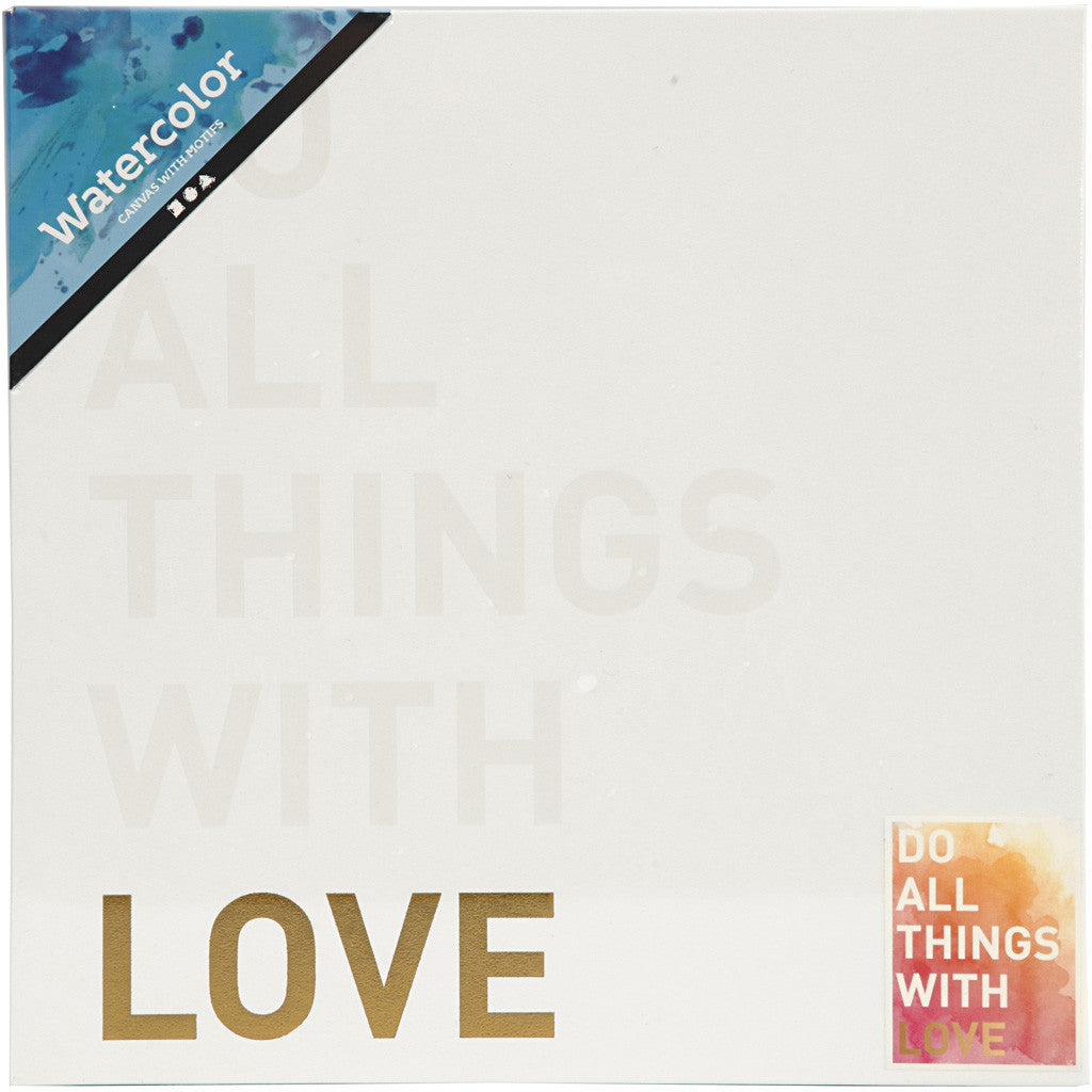 Målarduk med guldtryck, H: 25,4 cm, D: 2,54 cm, B: 25,4 cm, vit, 1 st. [HOB-25776]