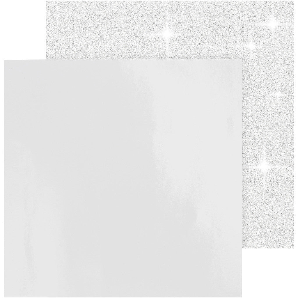 Designpapper, ark 30,5x30,5 cm, 120+128 g, vit, 2 ark/ 1 förp. [HOB-26240]