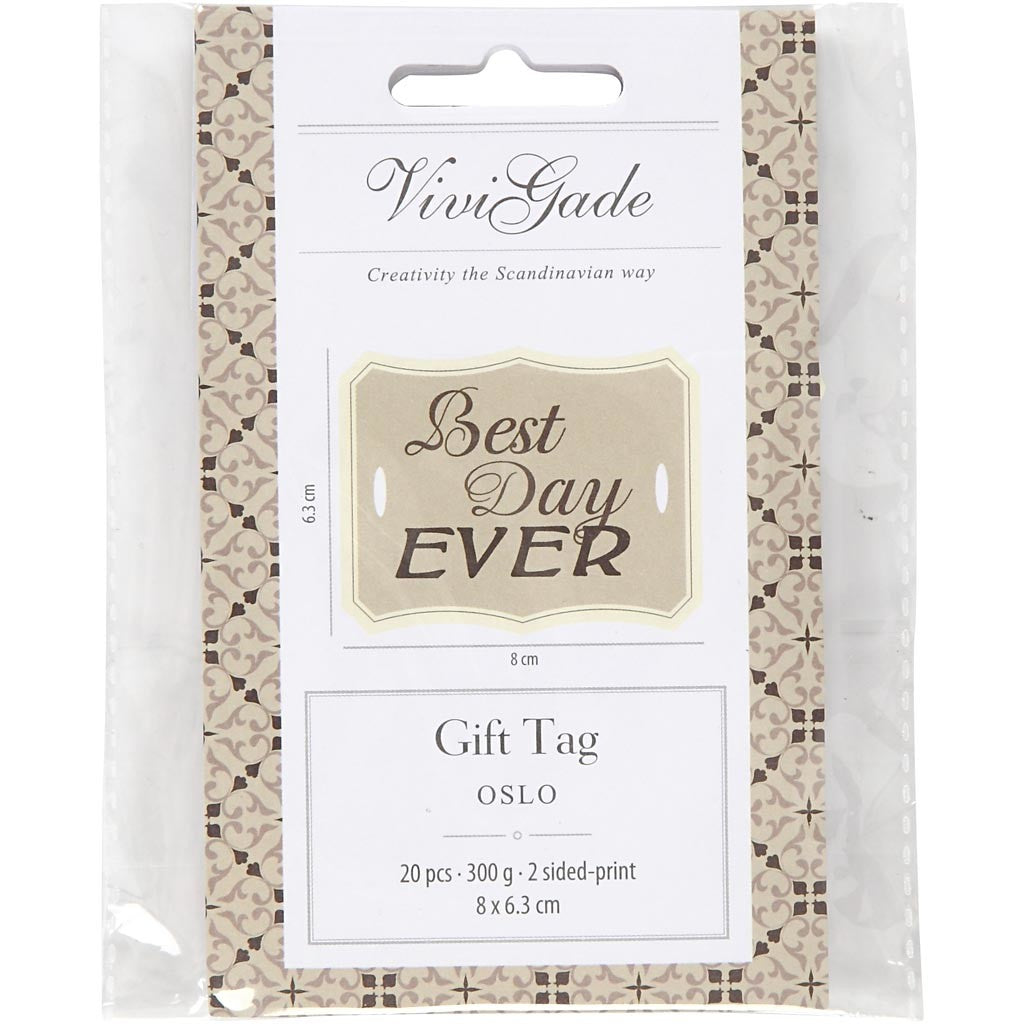 Tags, stl. 8x6,3 cm, 300 g, 20 st./ 1 förp. [HOB-26338]