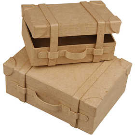 Pappväskor, H: 4,5+5 cm, L: 7.5+10 cm, B: 11+14 cm, 2 st./ 1 set [HOB-263990]
