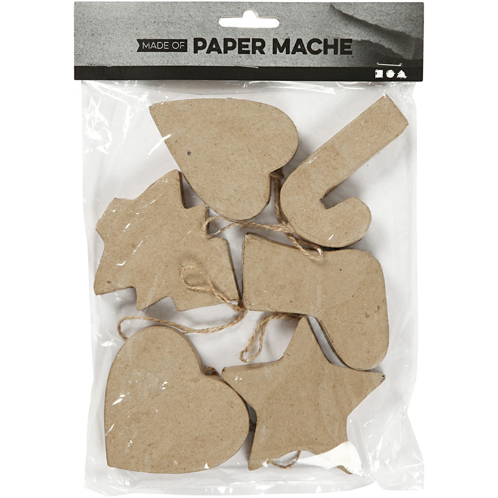 Juldekorationer, H: 7+8 cm, 6 st./ 1 förp. [HOB-267013]