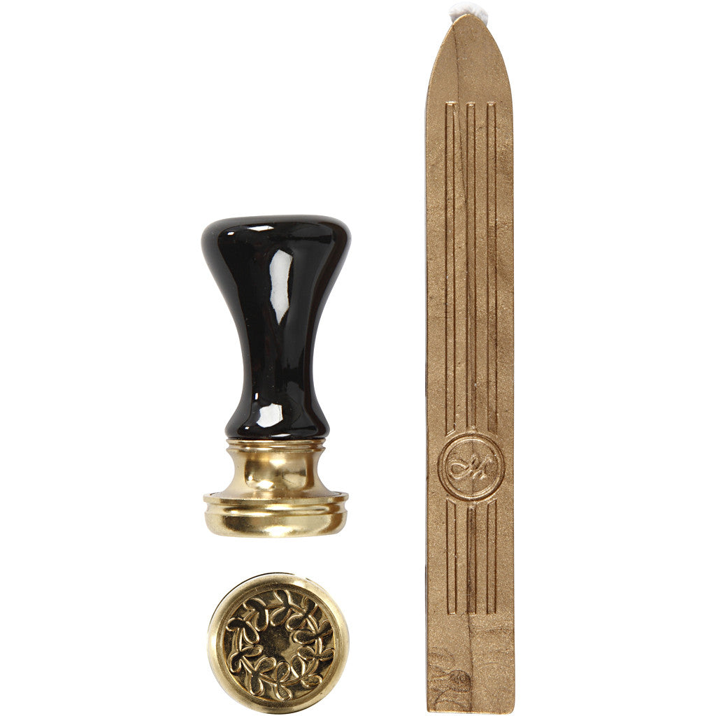 Lack och sigill, Dia. 17 mm, guld, 1 set [HOB-270282]