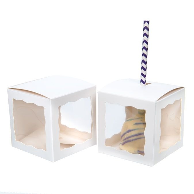 Papperslådor Vit med 3 fönster 7,5x7,5x7,5cm (25 st) [WGWG348]