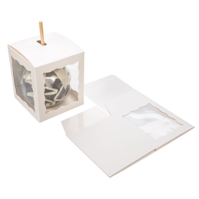 Papperslådor Vit med 3 fönster 10,2x10,2x11,7cm (25 st) [WGWG349]