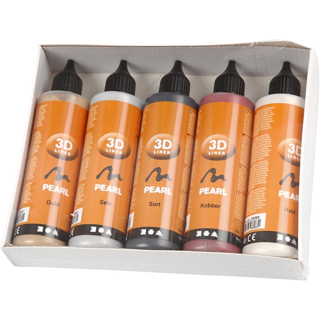 3D-liner, metallicfärger, 5x100 ml/ 1 förp. [HOB-30385]